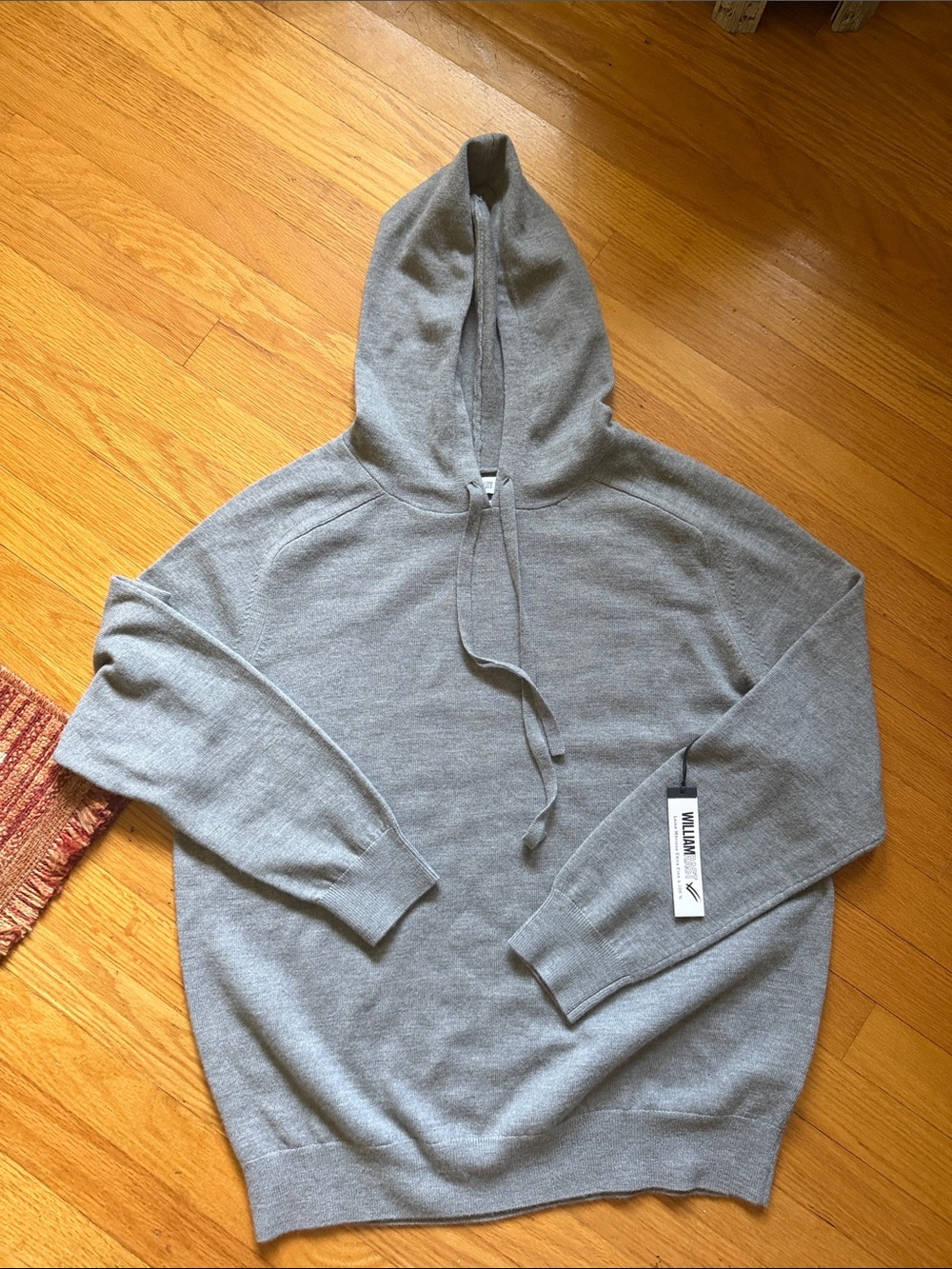 WILLIAM RAST Light Gray 100% Extra Fine Merino Wool Hooded Sweater